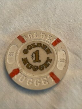 Vintage $1 casino chip from the original Golden Nugget Casino in Atlantic City,